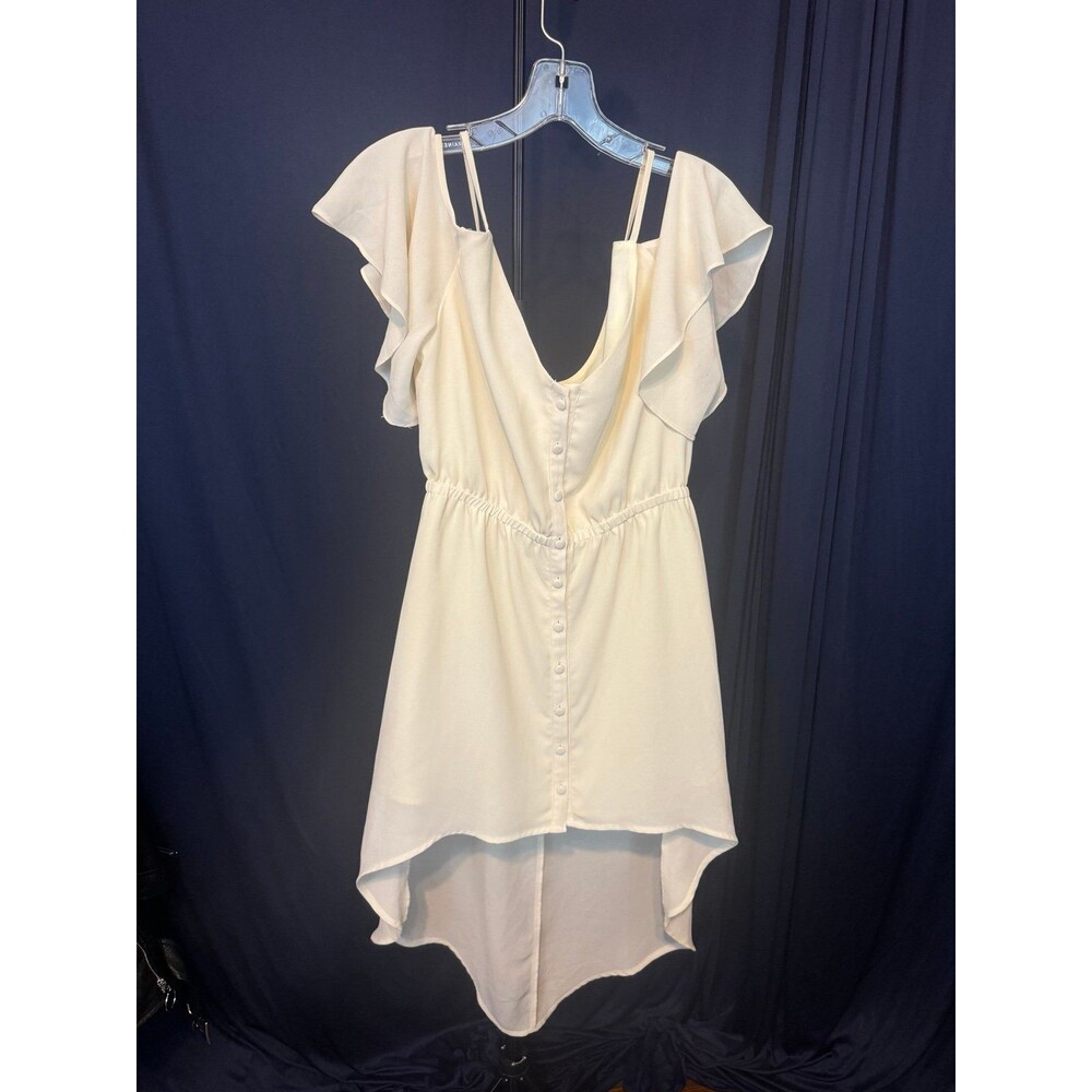 Tularosa White Button Front Mini Dress Romantic Coquette Resort